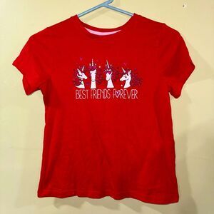 Way to celebrate size XL Red Unicorn Best Friends Forever T-Shirt